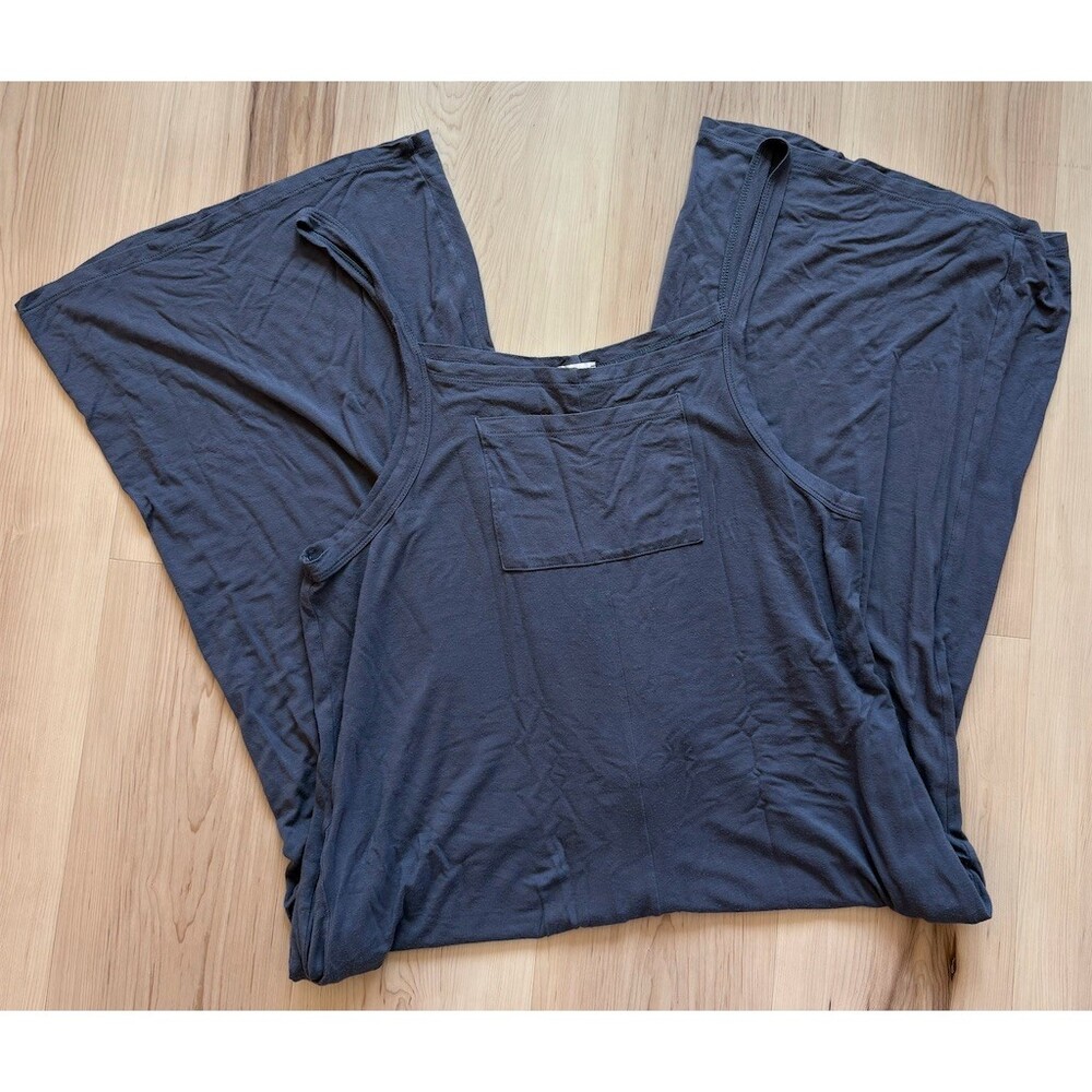 Elloh Jumpsuit Womens Size L Blue Wide Leg Sleeveless Lounge Pocket